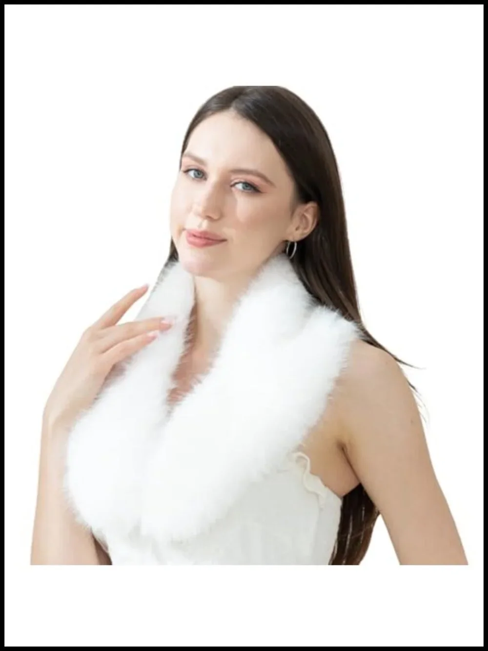 Faux Fur Scarf Neck Collar Warmer Stole Shawl Evening Wrap Winter Luxury